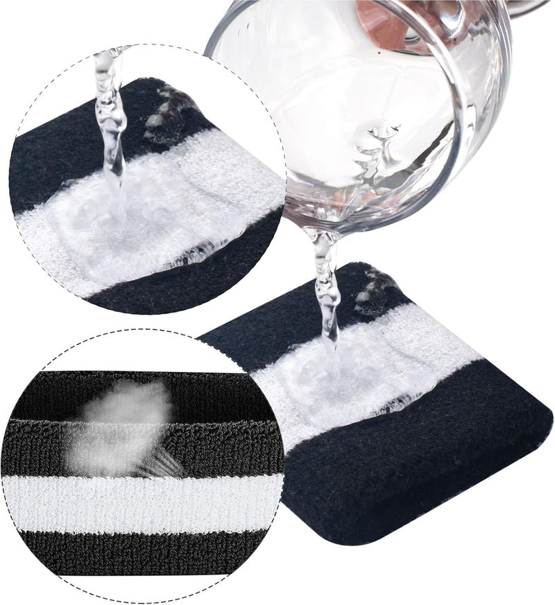 FACATH Sweatbands Headband and Wrist Set, Cotton Sweat Band for Athletic Men and Women, Sweatbands Sports Headbands for Working Out, Running, Basketball, Tennis, Yoga - Image 4
